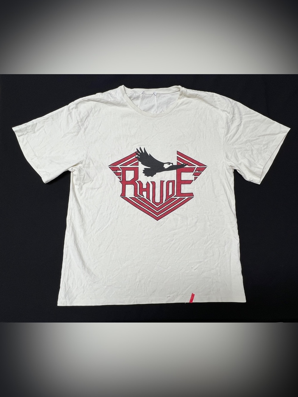 Rhude Eagle Logo T-Shirt White Unfinished Incomplete Garment